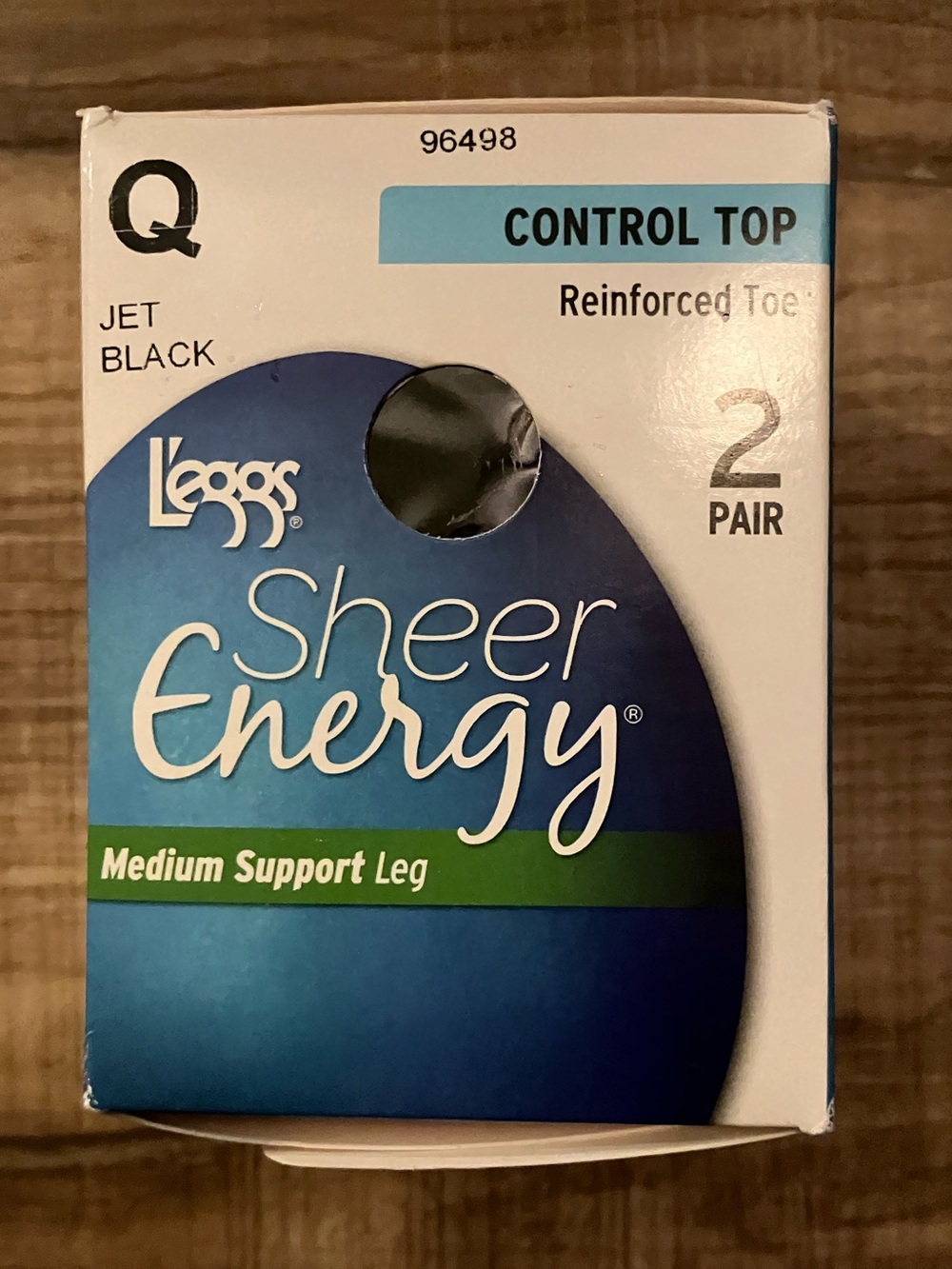 L’eggs Sheer Energy Control Top Hosiery - Black (2 Pair) - Compression tights
